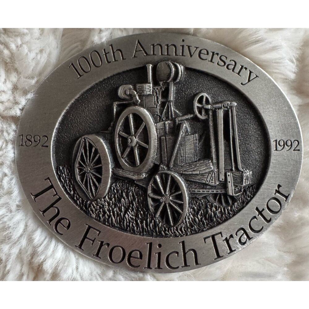 Froelich Tractor 100th Aniversary Deere & Company PEWTER BELT BUCKLE #748 New